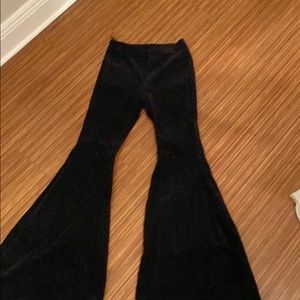 Black Velvet Bell Bottom Pants